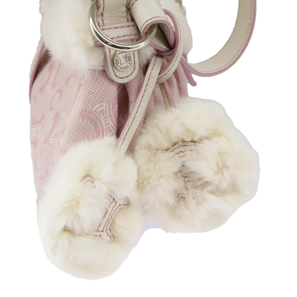 CELINE Paris Macadam Canvas Shoulder Bag Pink Gold Auth 96940 - Picture 14 of 16